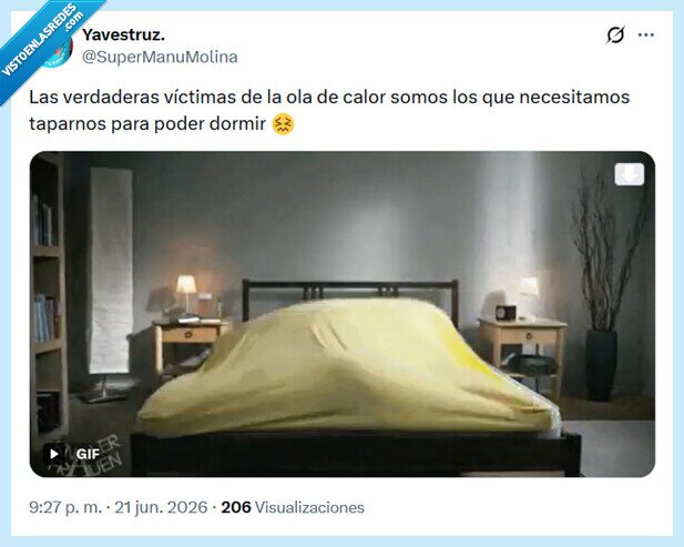 ola,calor,vícitmas,dormir,taparse,sábanas